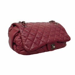 Chanel Shoulder Bag Matelasse Lambskin Bordeaux Women's