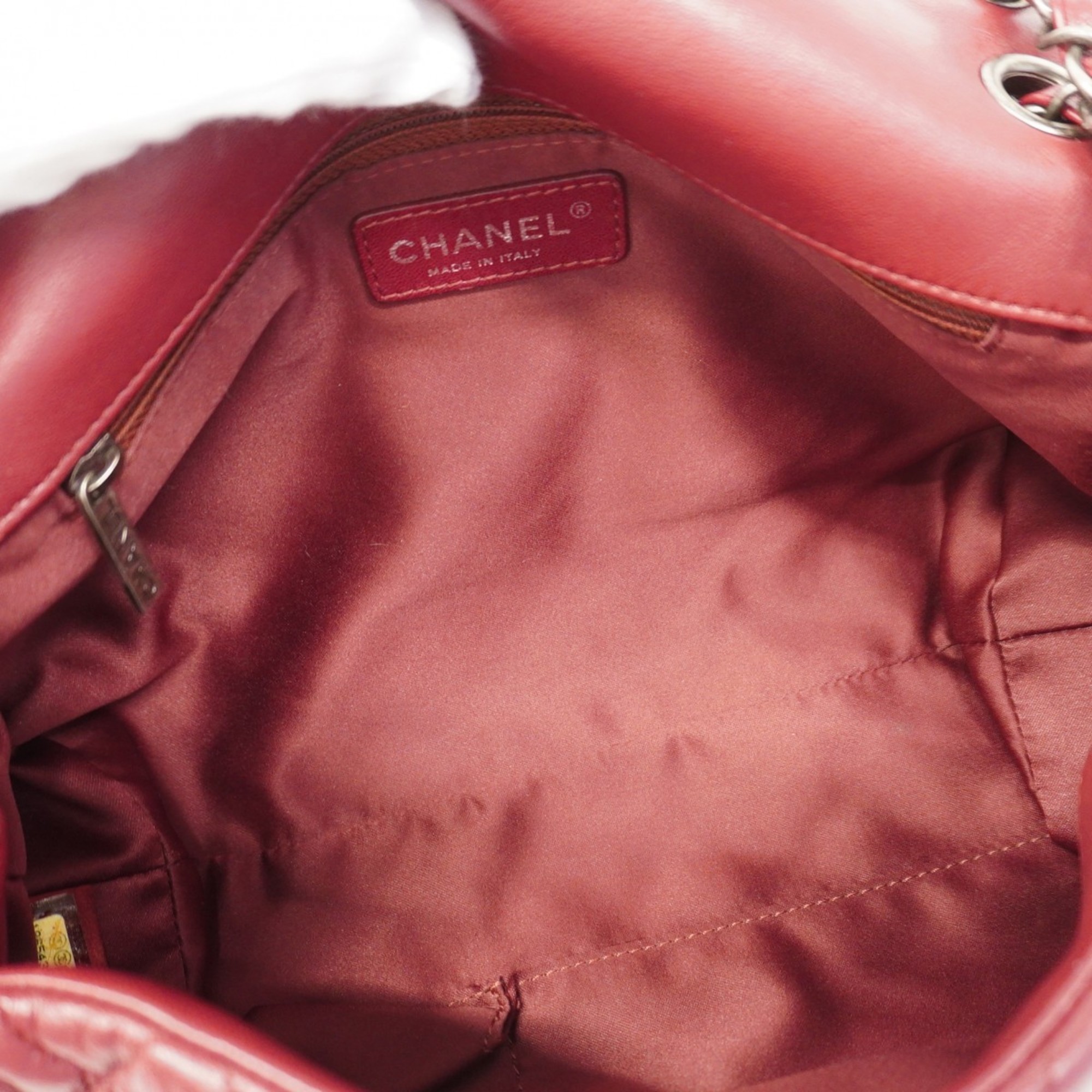 Chanel Shoulder Bag Matelasse Lambskin Bordeaux Women's