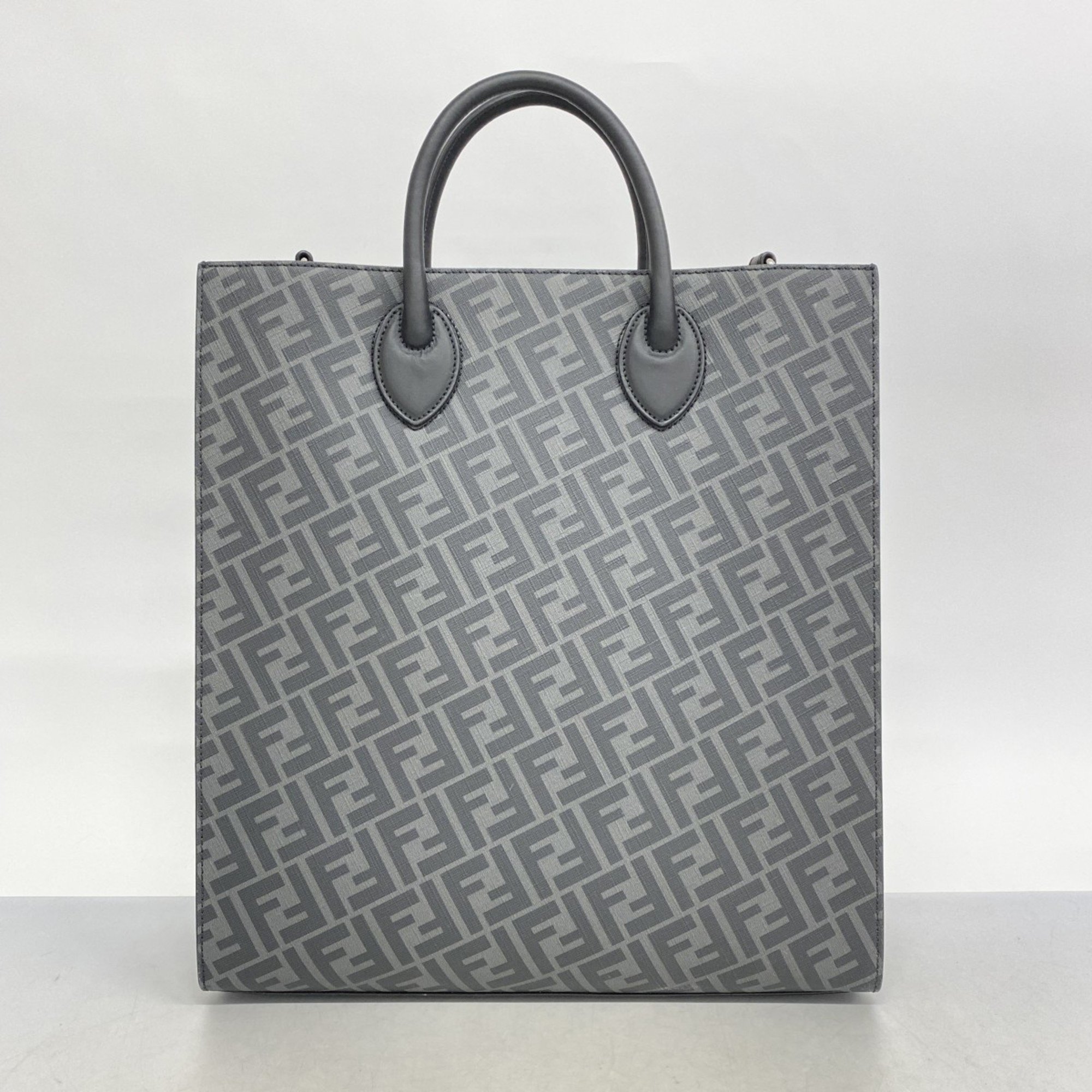 Fendi Tote Bag Zucca Black Grey Yellow Men's