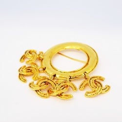 Chanel Brooch Coco Mark Circle GP Plated Gold Ladies