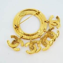 Chanel Brooch Coco Mark Circle GP Plated Gold Ladies