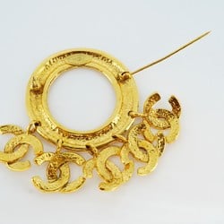 Chanel Brooch Coco Mark Circle GP Plated Gold Ladies