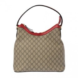 GUCCI GG Supreme Hobo Shoulder Bag Beige 414930 Women's Leather PVC