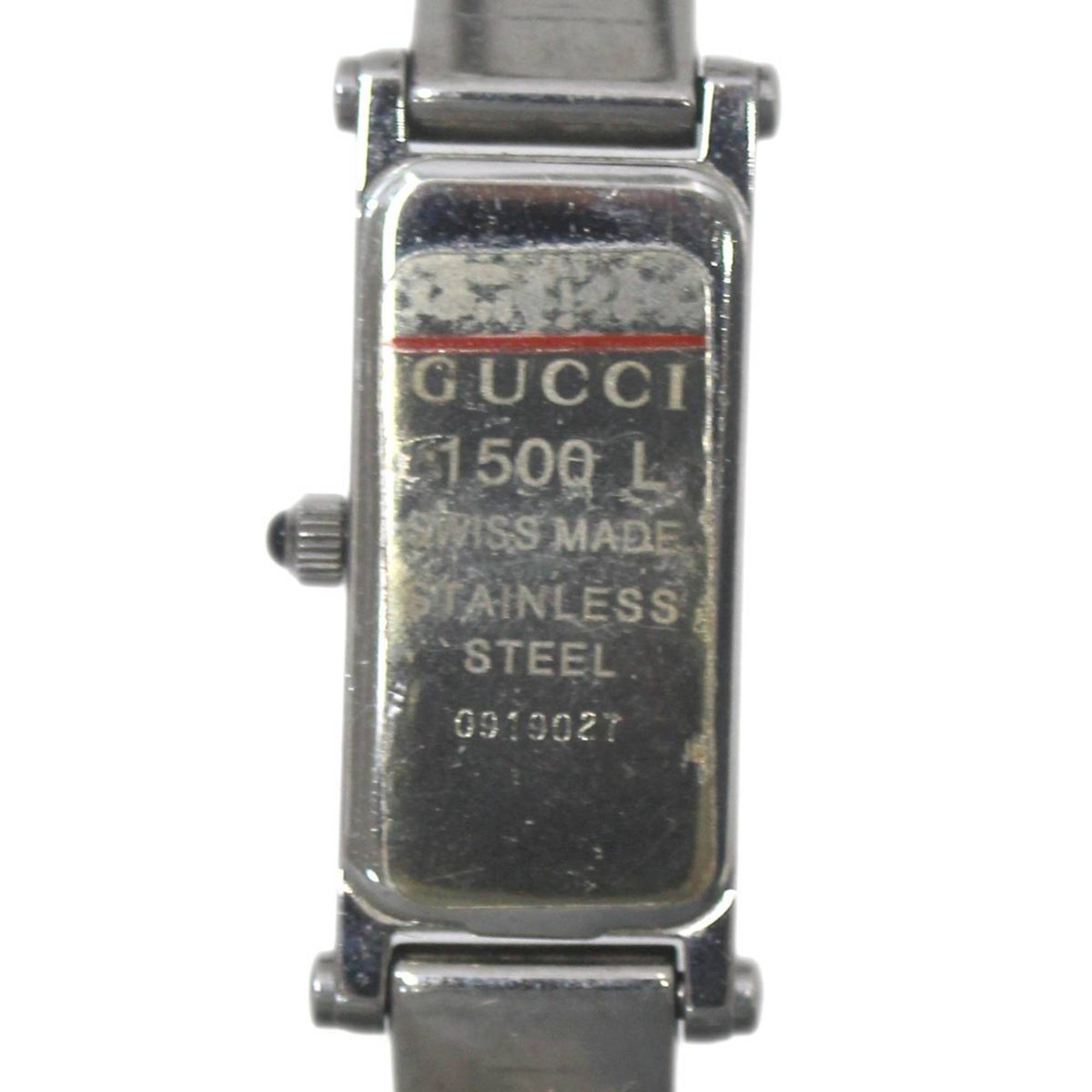 GUCCI 1500L Bangle Watch for Women Square Quartz SS