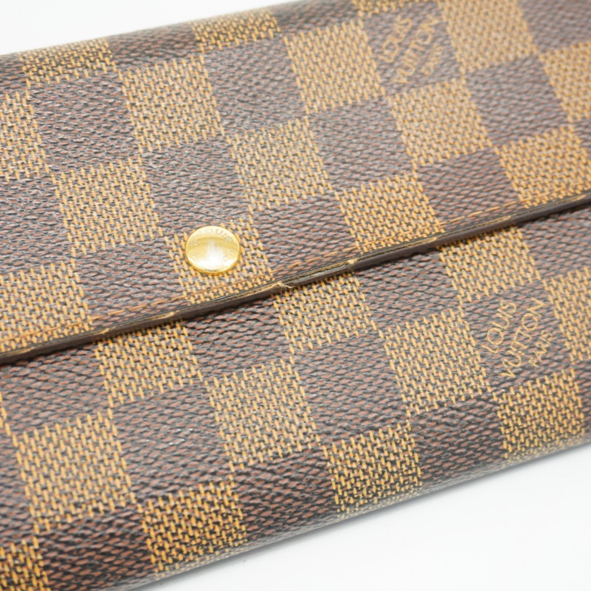 Louis Vuitton Long Wallet Damier Portefeuille Sarah N61734 Ebene Ladies