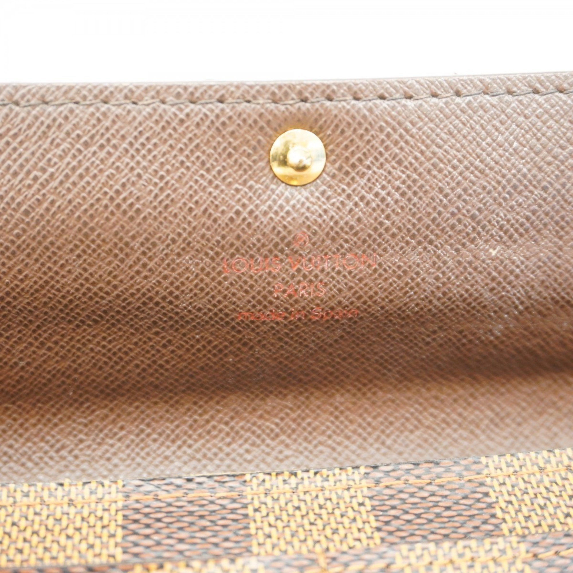 Louis Vuitton Long Wallet Damier Portefeuille Sarah N61734 Ebene Ladies