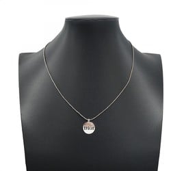 Christian Dior Necklace Circle Metal Silver Ladies