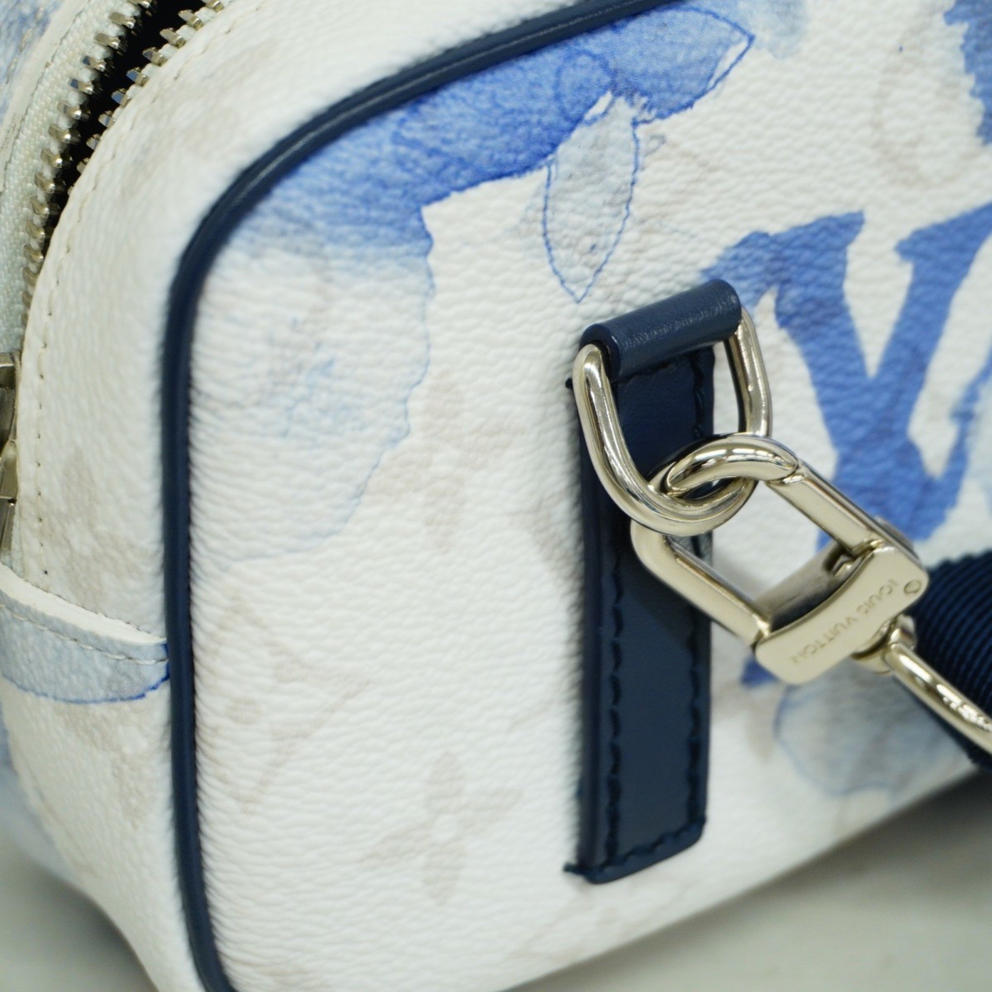 Louis Vuitton Shoulder Bag Monogram Watercolor Outdoor Pochette M45763 Blue White Men's