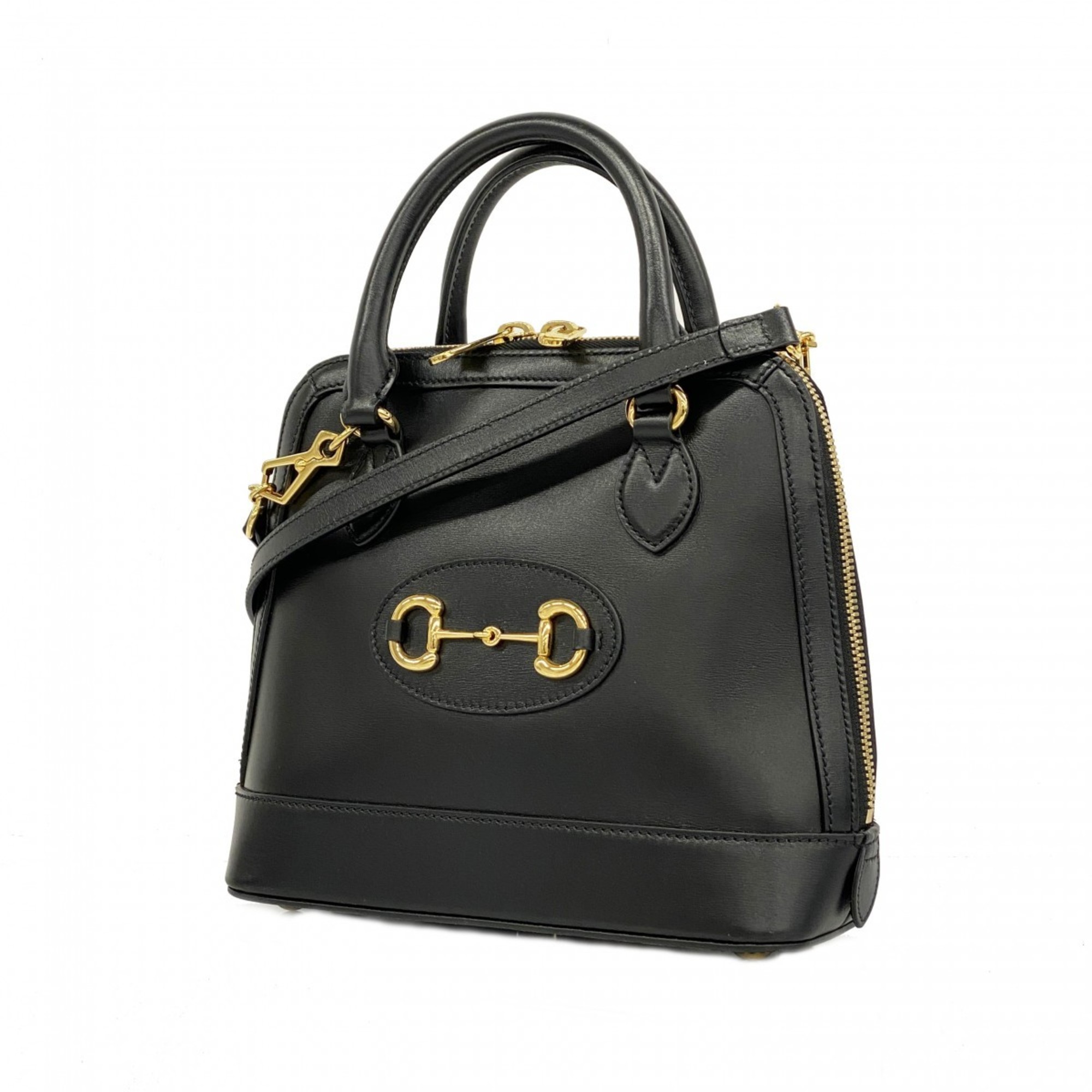 Gucci Handbag Horsebit 621220 Leather Black Women's