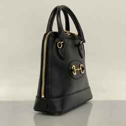 Gucci Handbag Horsebit 621220 Leather Black Women's