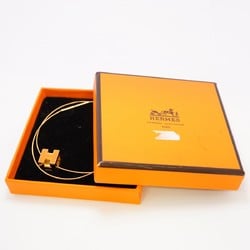 Hermes Necklace Cage d'Ash GP Plated Gold Orange Ladies