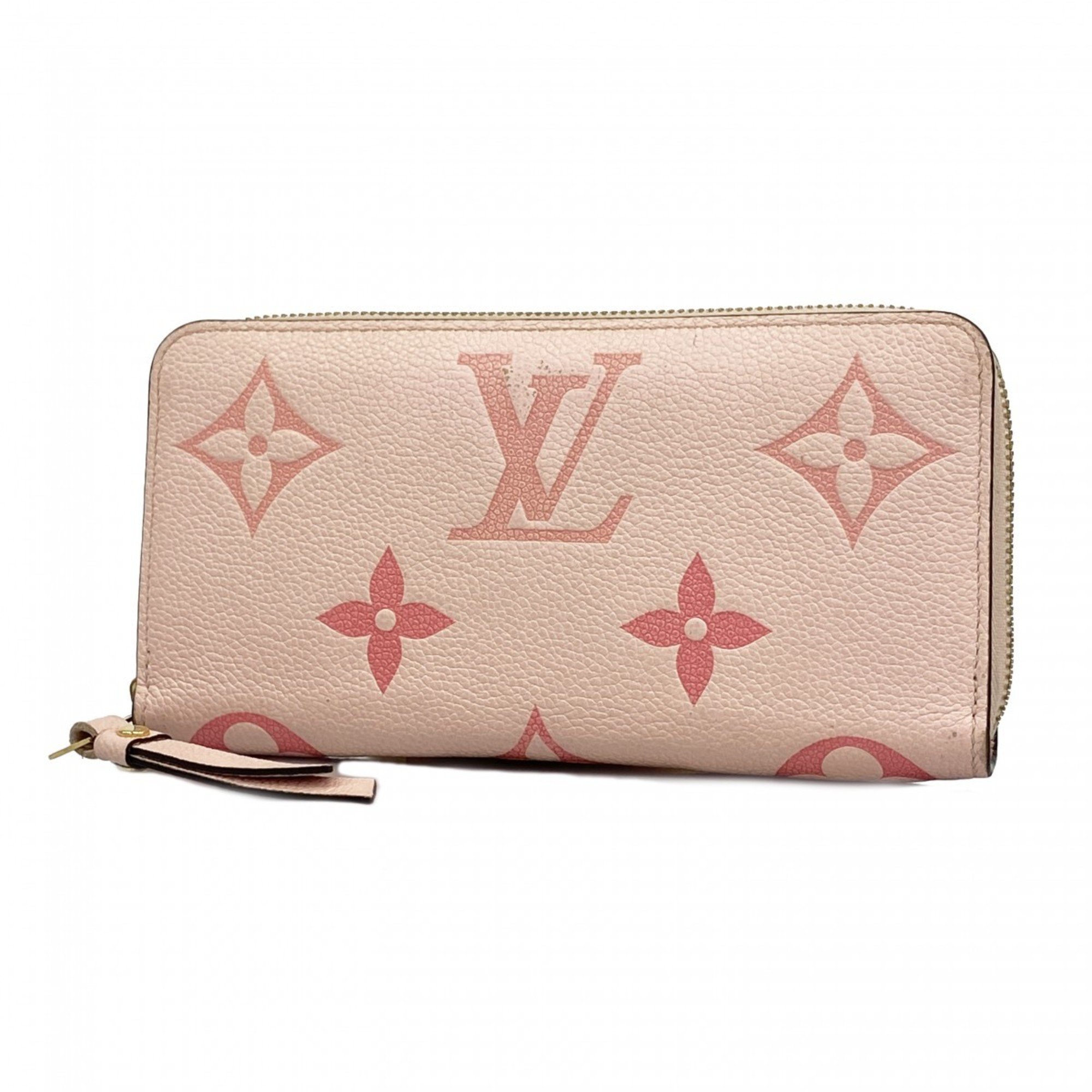 Louis Vuitton Long Wallet Monogram Empreinte Zippy M80403 Bouton de Rose Ladies