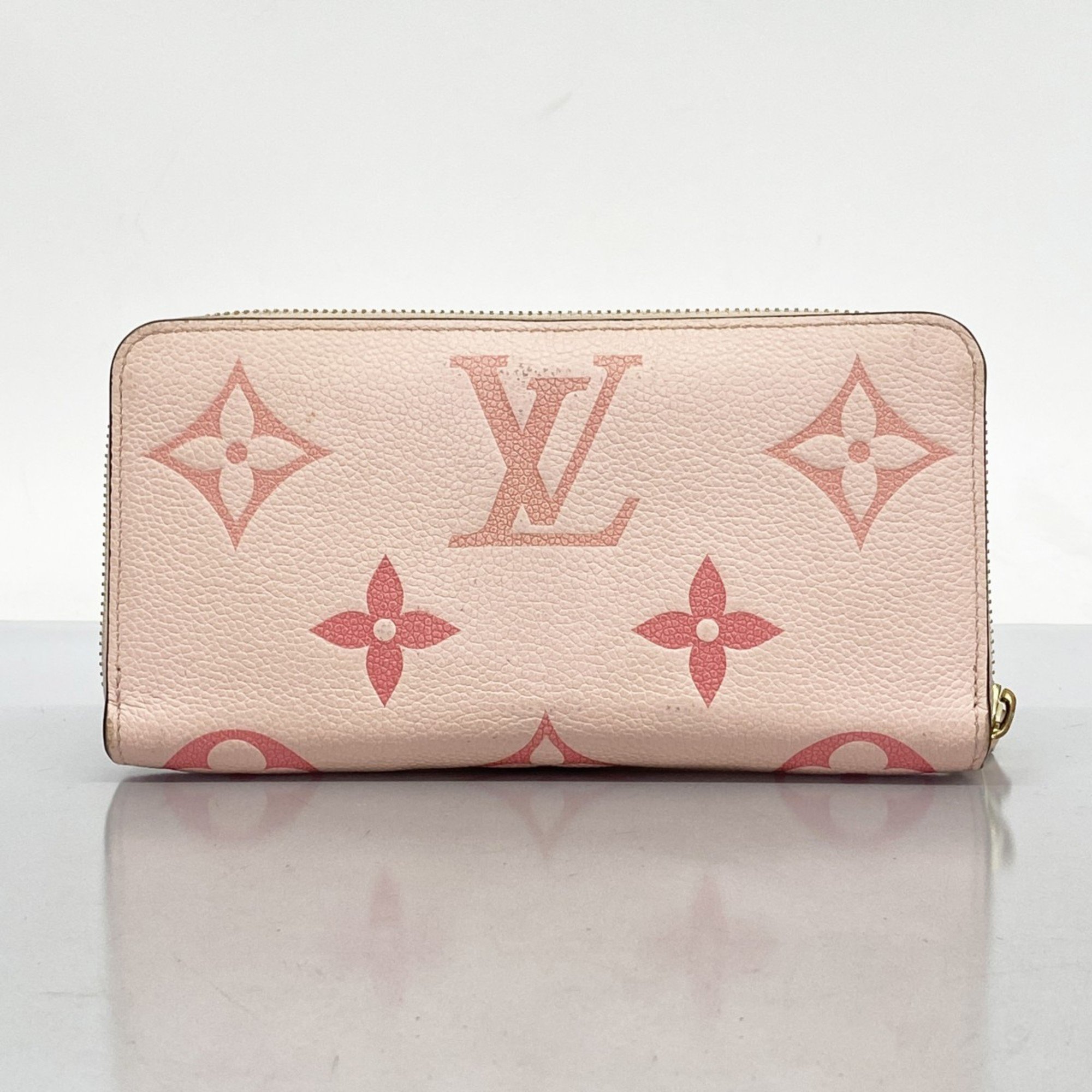 Louis Vuitton Long Wallet Monogram Empreinte Zippy M80403 Bouton de Rose Ladies