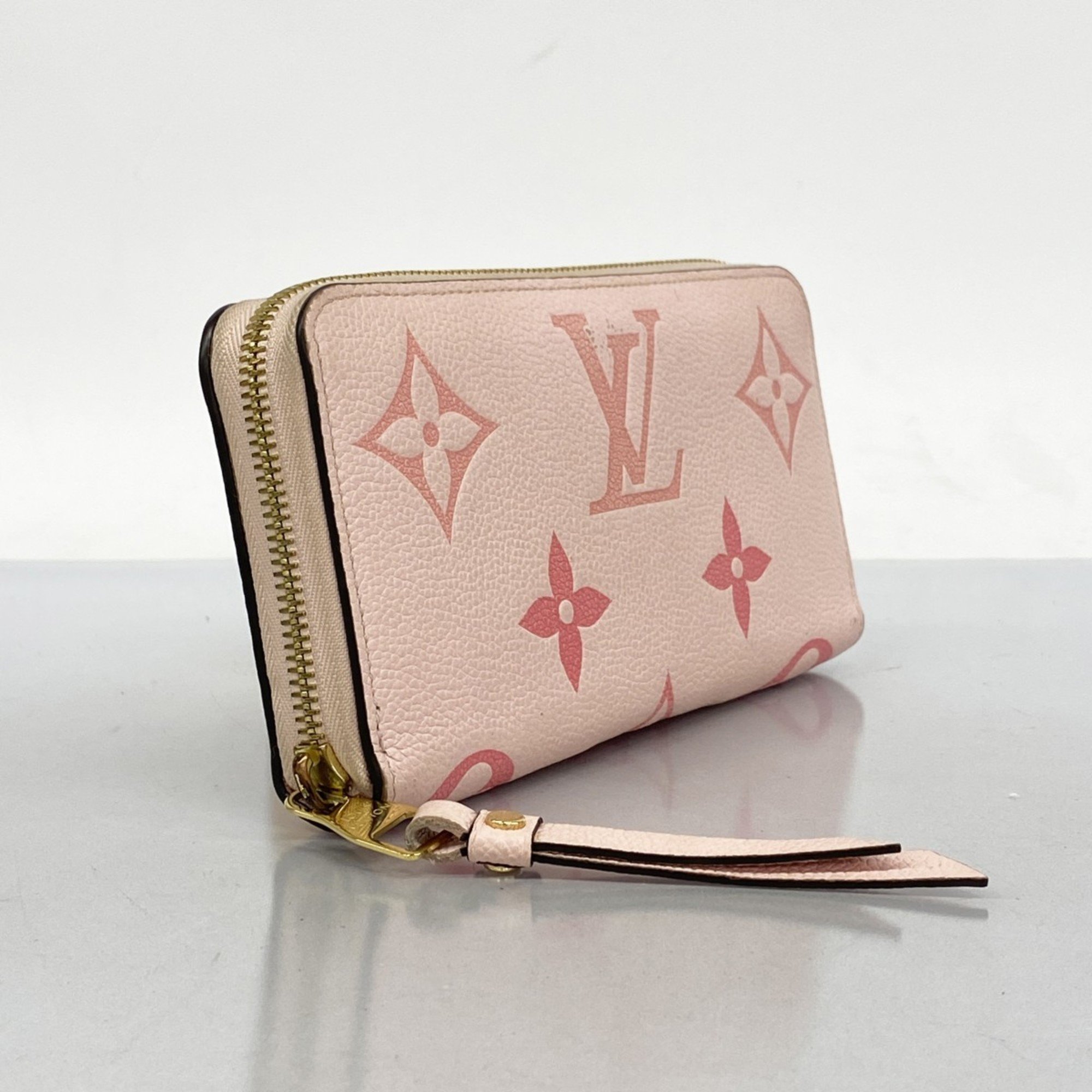 Louis Vuitton Long Wallet Monogram Empreinte Zippy M80403 Bouton de Rose Ladies