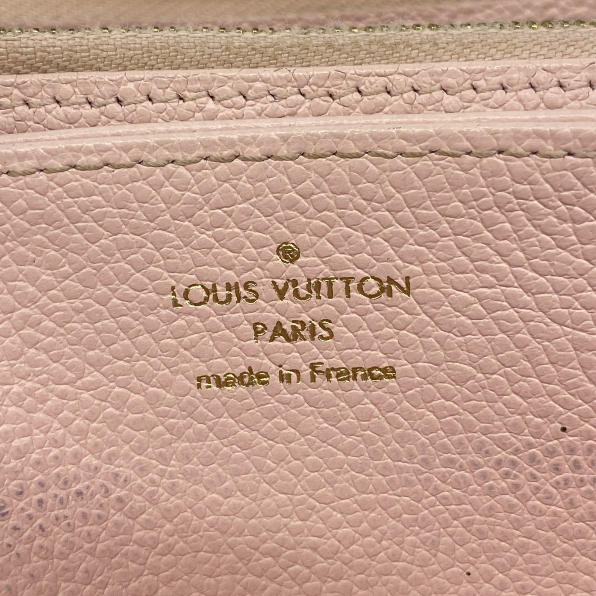 Louis Vuitton Long Wallet Monogram Empreinte Zippy M80403 Bouton de Rose Ladies