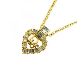 Christian Dior Necklace Rhinestone GP Plated Gold Ladies