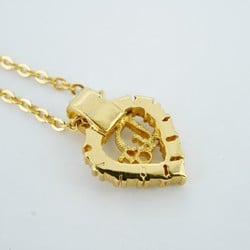 Christian Dior Necklace Rhinestone GP Plated Gold Ladies