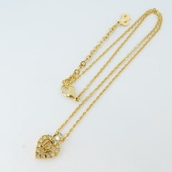 Christian Dior Necklace Rhinestone GP Plated Gold Ladies