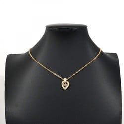 Christian Dior Necklace Rhinestone GP Plated Gold Ladies