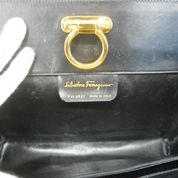 Salvatore Ferragamo Shoulder Bag Gancini Leather Black Women's