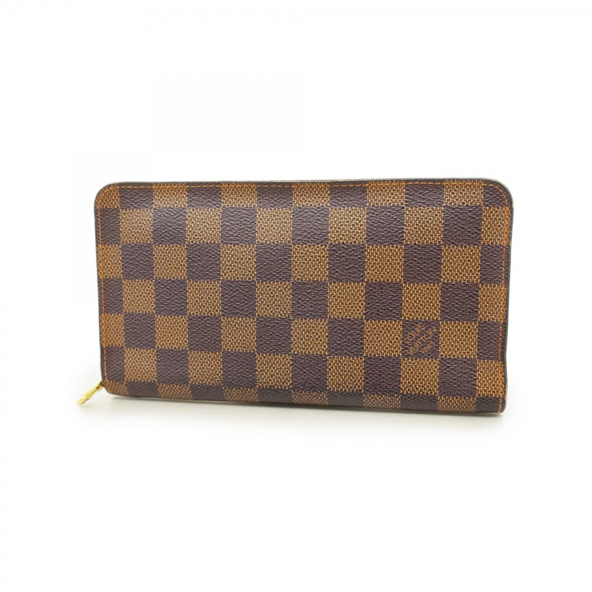 Louis Vuitton Long Wallet Damier Porto Monegasque Zip N61728 Ebene Men's Women's