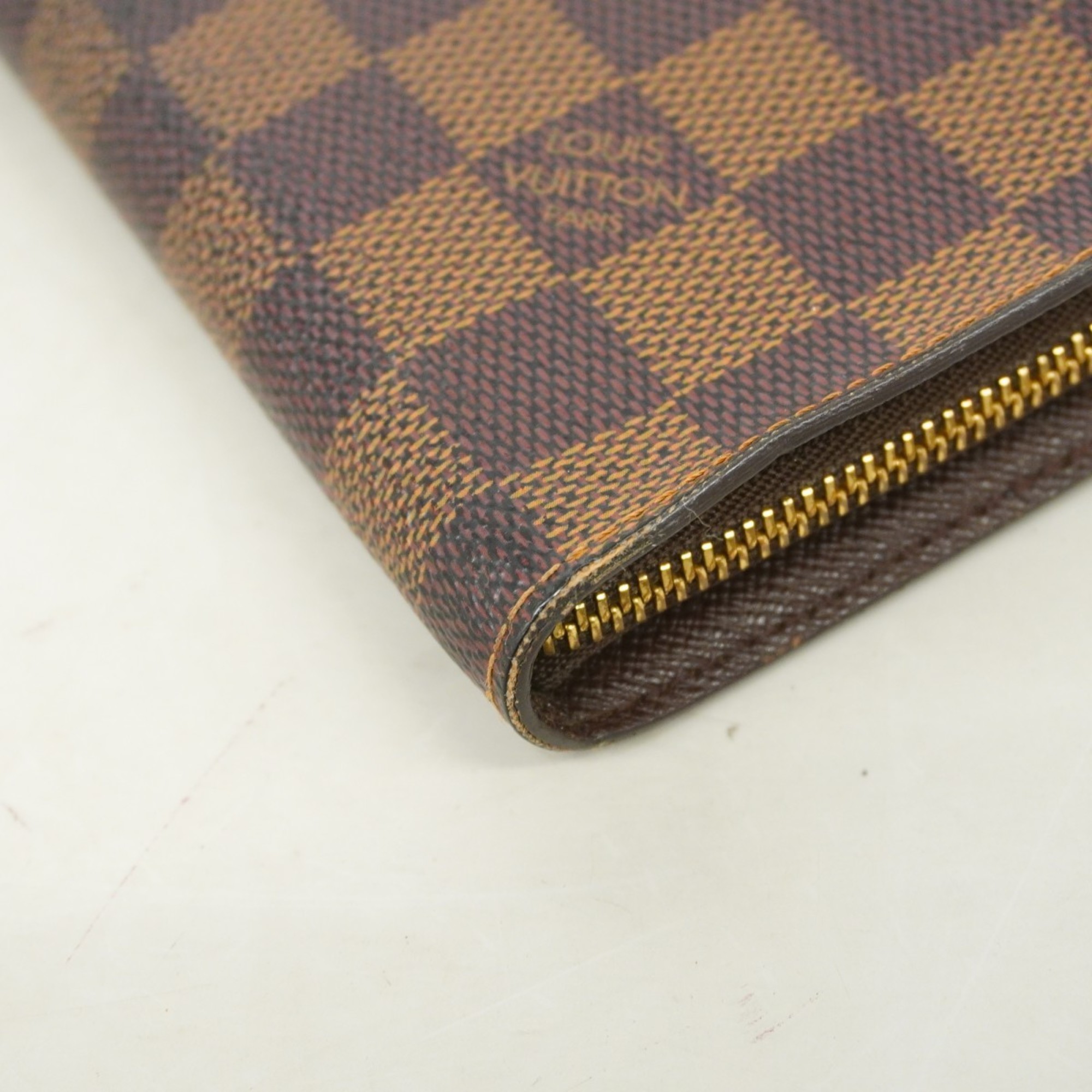 Louis Vuitton Long Wallet Damier Porto Monegasque Zip N61728 Ebene Men's Women's