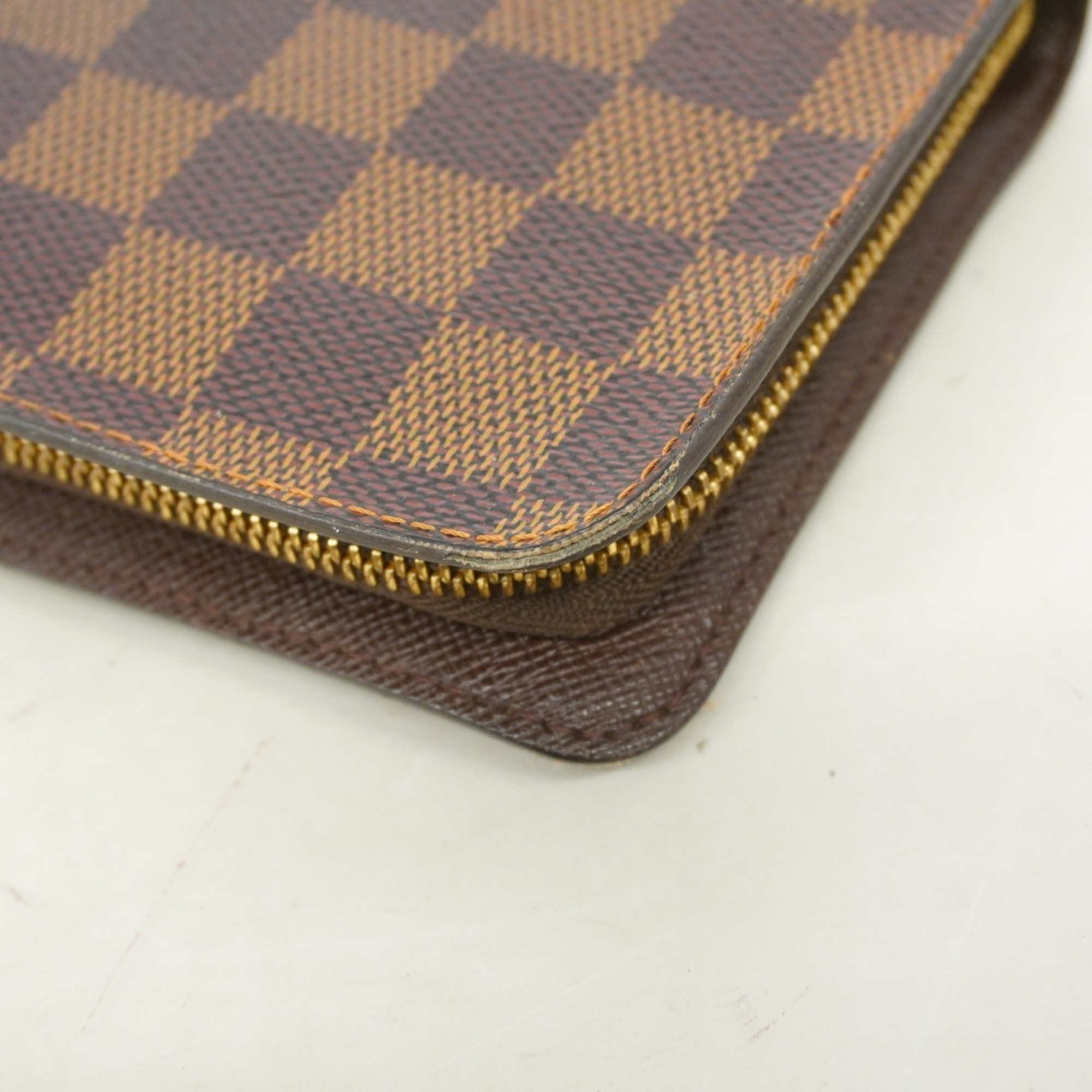 Louis Vuitton Long Wallet Damier Porto Monegasque Zip N61728 Ebene Men's Women's