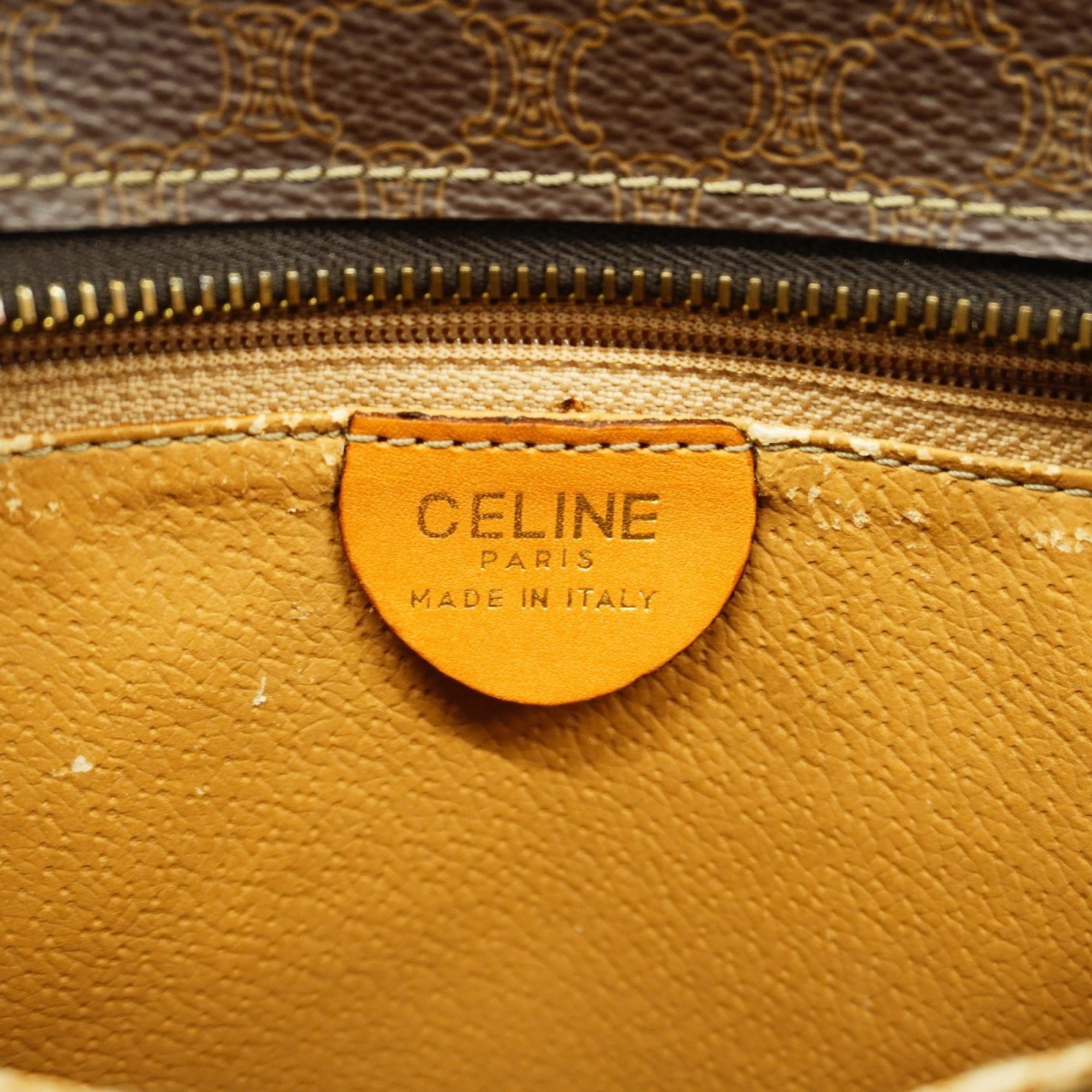 Celine Shoulder Bag Macadam Brown Women's