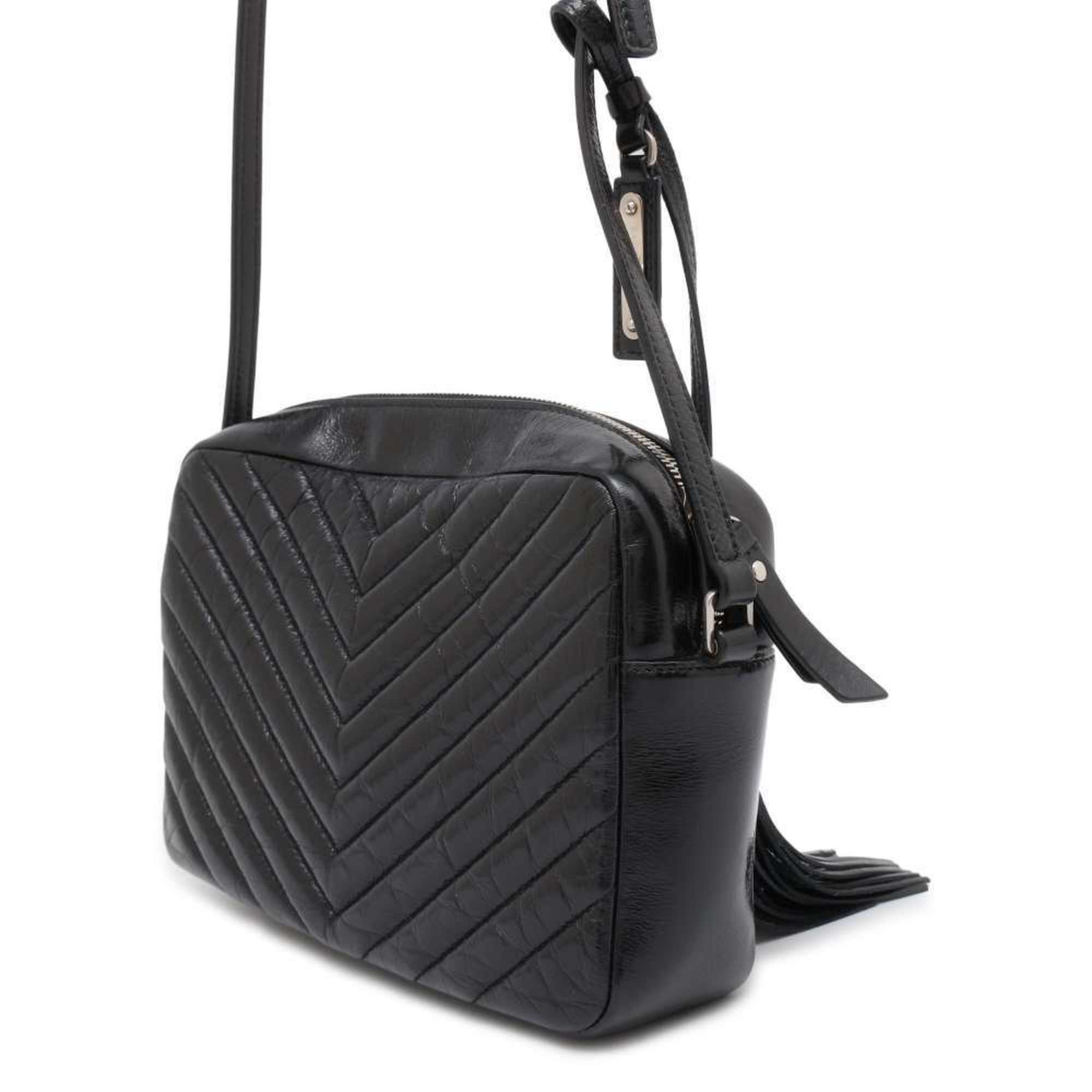 Saint Laurent Shoulder Bag V Stitch Lou Camera 468537 SAINT LAURENT PARIS YSL Black Tassel