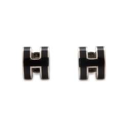 Hermes earrings Pop H black motif HERMES