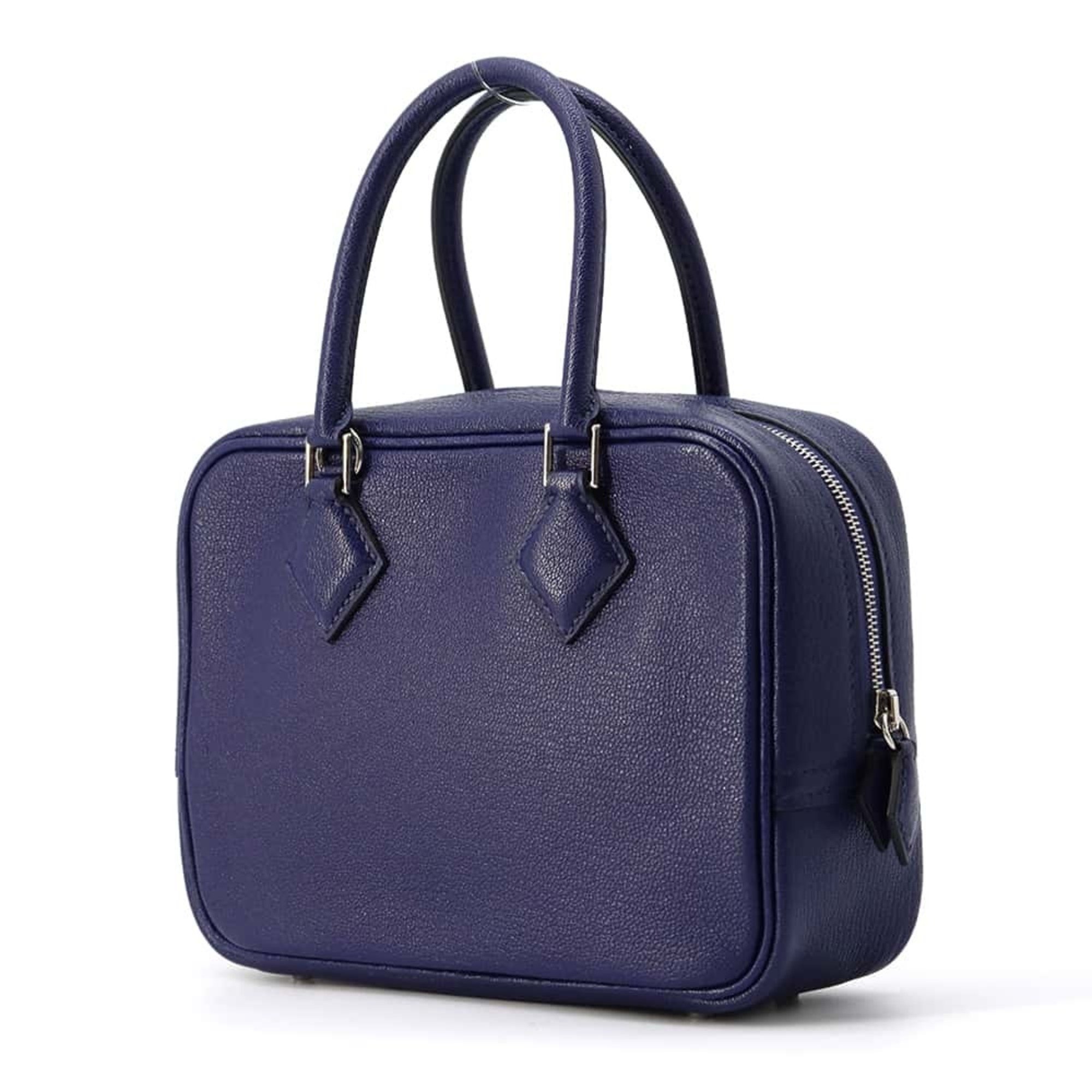 Hermes handbag Plume 2 Blue Saphir Chevre Mysore C stamp 2way shoulder