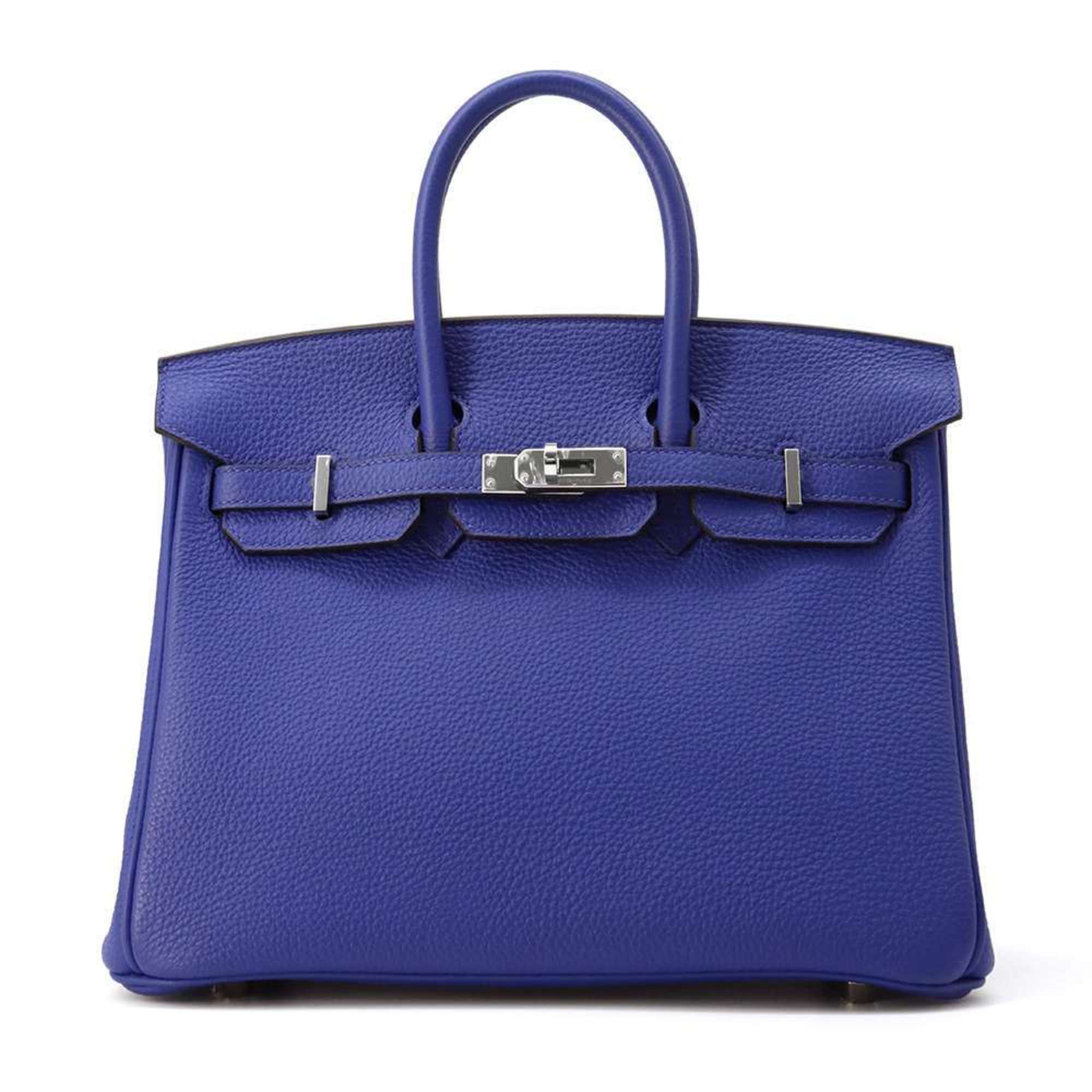 Hermes Birkin 25 Blue Electric Togo C Stamp HERMES Handbag