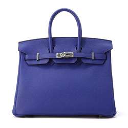 Hermes Birkin 25 Blue Electric Togo C Stamp HERMES Handbag