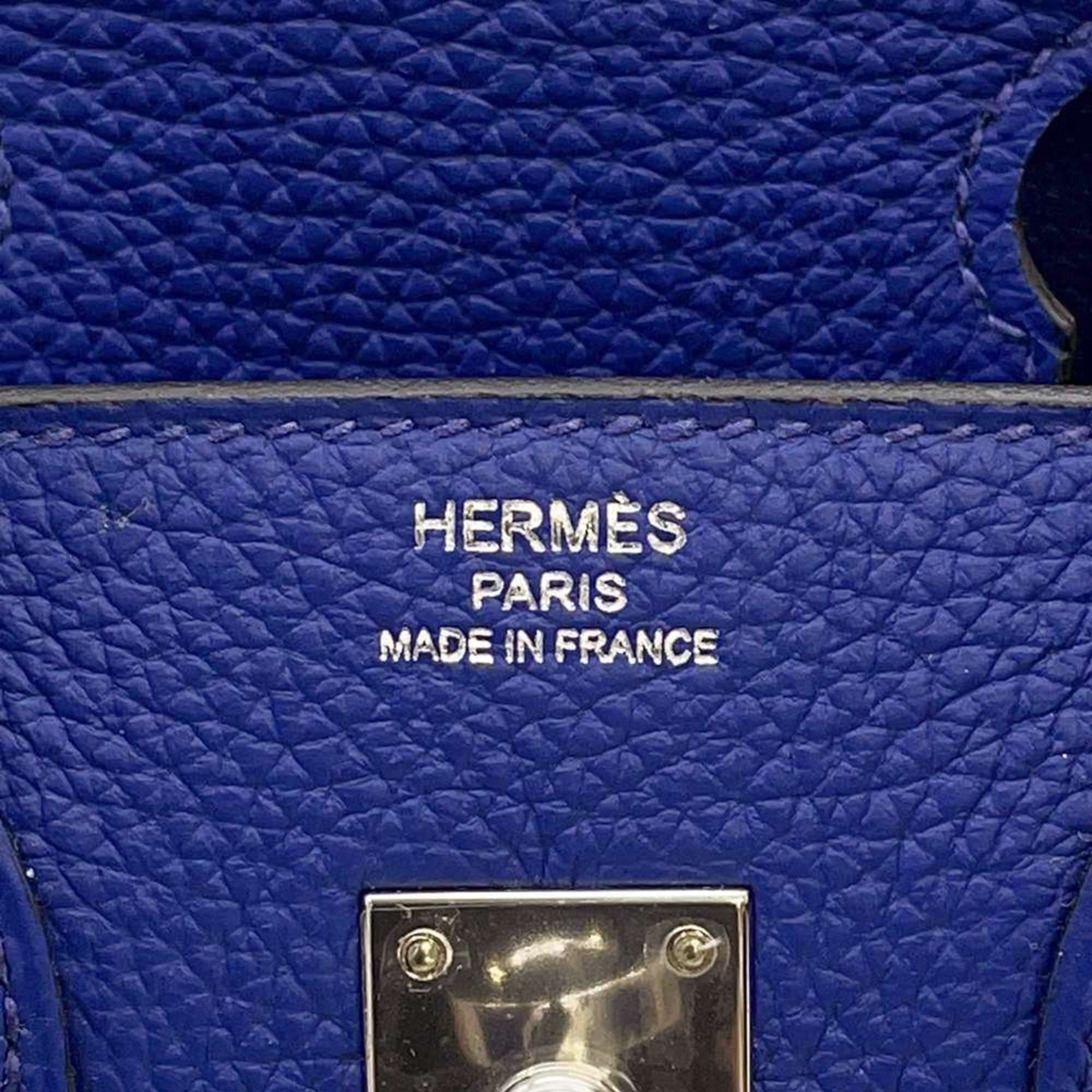 Hermes Birkin 25 Blue Electric Togo C Stamp HERMES Handbag