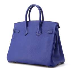 Hermes Birkin 25 Blue Electric Togo C Stamp HERMES Handbag