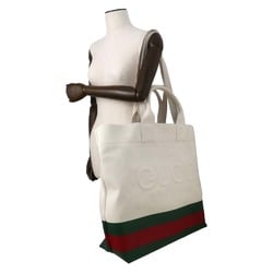 Gucci Tote Bag with Embossed Details Canvas 779510 GUCCI White