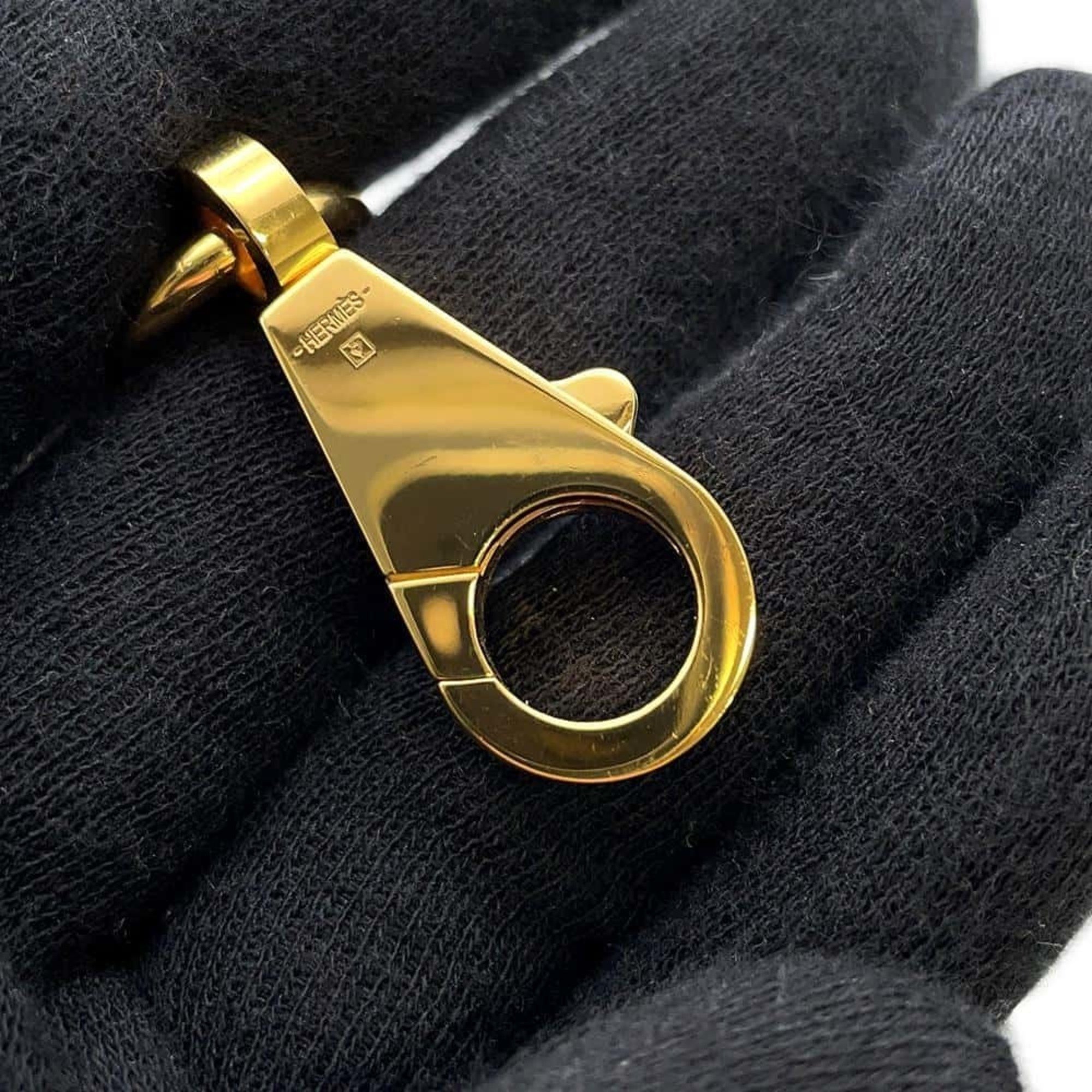 Hermes Shoulder Strap Flipper Ball Bandouliere Sangle Gold Black Swift B Stamp