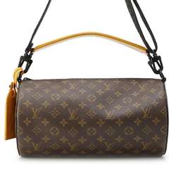 Louis Vuitton Shoulder Bag Monogram Macassar Soft Polochon M46691 2way Handbag Black