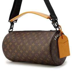 Louis Vuitton Shoulder Bag Monogram Macassar Soft Polochon M46691 2way Handbag Black