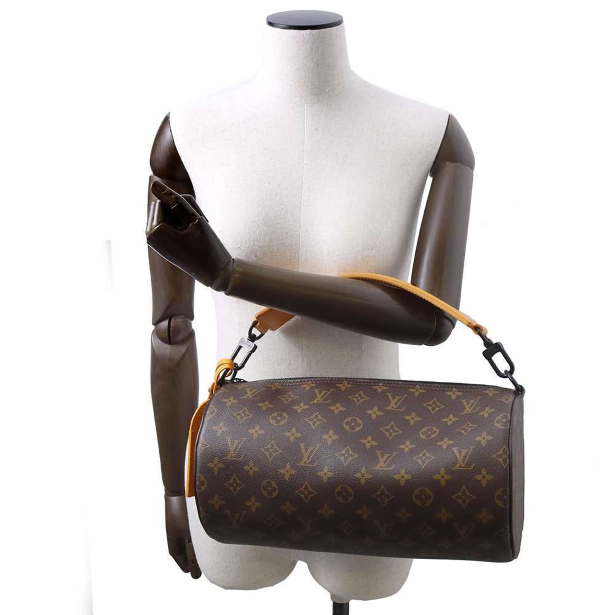 Louis Vuitton Shoulder Bag Monogram Macassar Soft Polochon M46691 2way Handbag Black