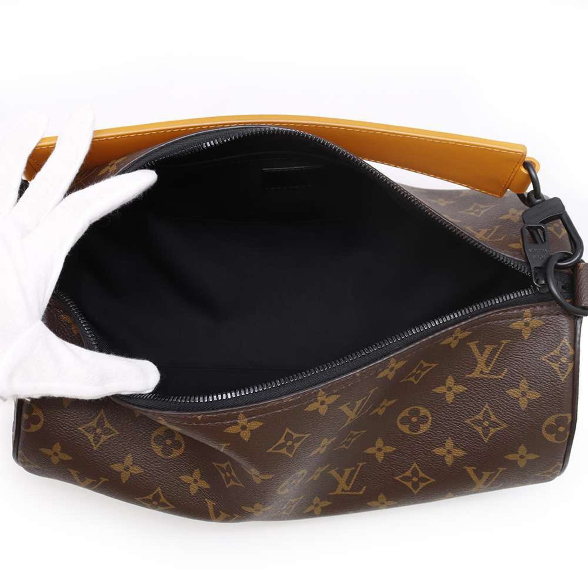 Louis Vuitton Shoulder Bag Monogram Macassar Soft Polochon M46691 2way Handbag Black