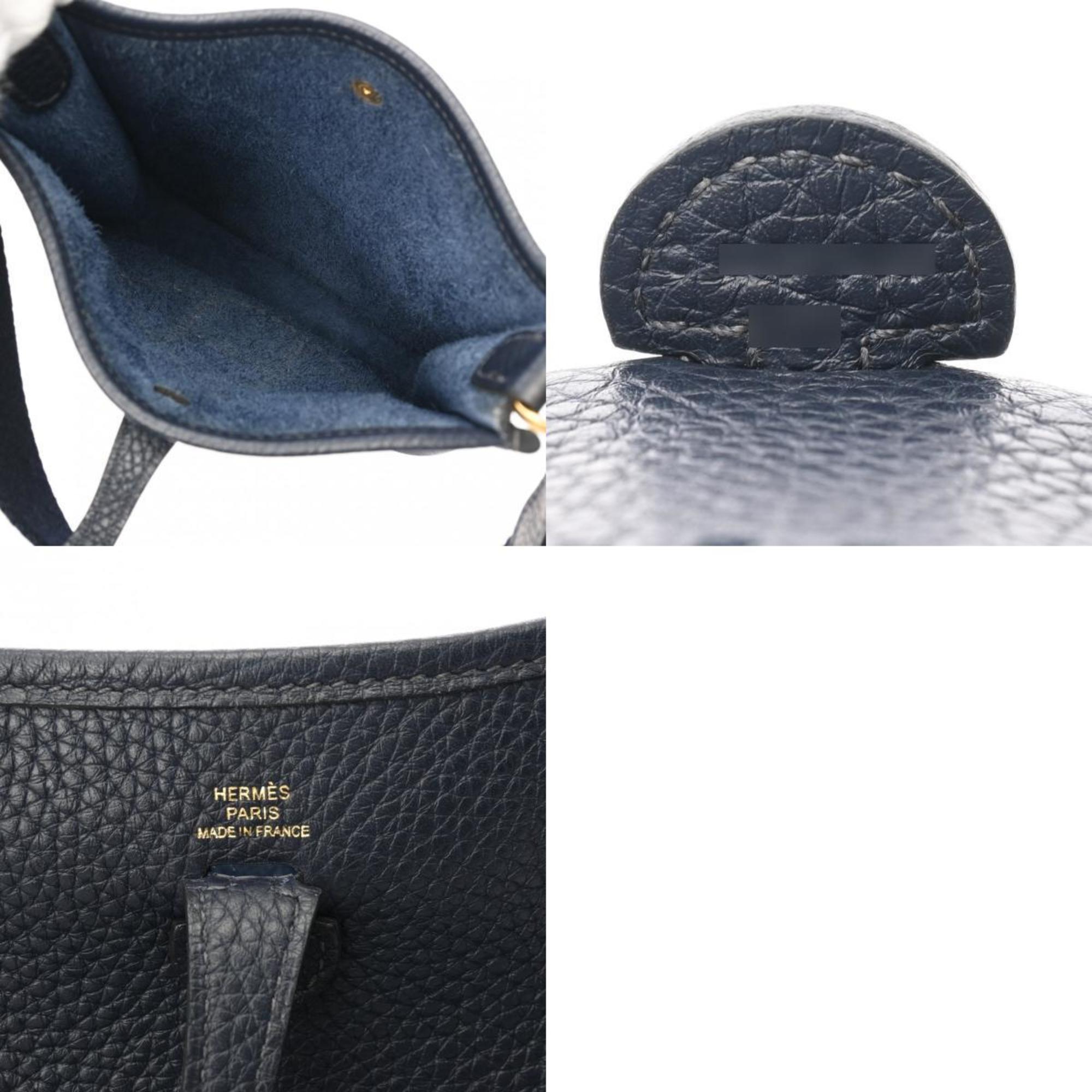 HERMES Evelyn TPM Blue Nuit C stamp (around 2018) Women's Taurillon Clemence shoulder bag