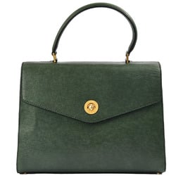 Celine handbag turn lock green ladies leather old CELINE