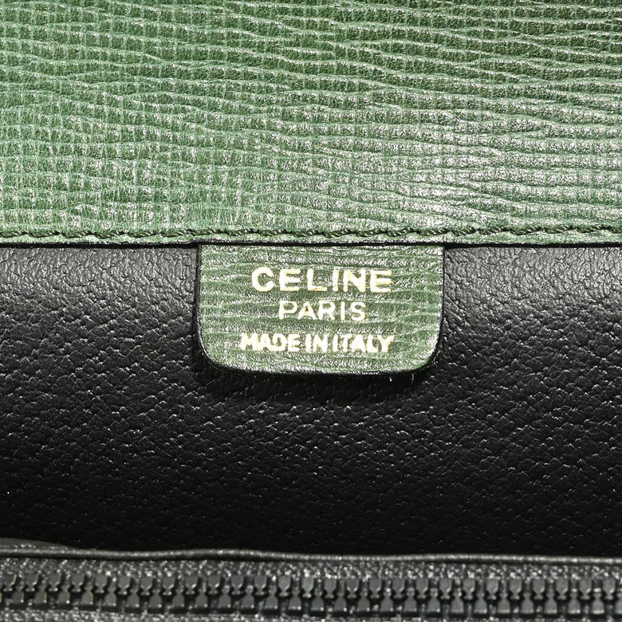 Celine handbag turn lock green ladies leather old CELINE