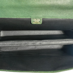 Celine handbag turn lock green ladies leather old CELINE