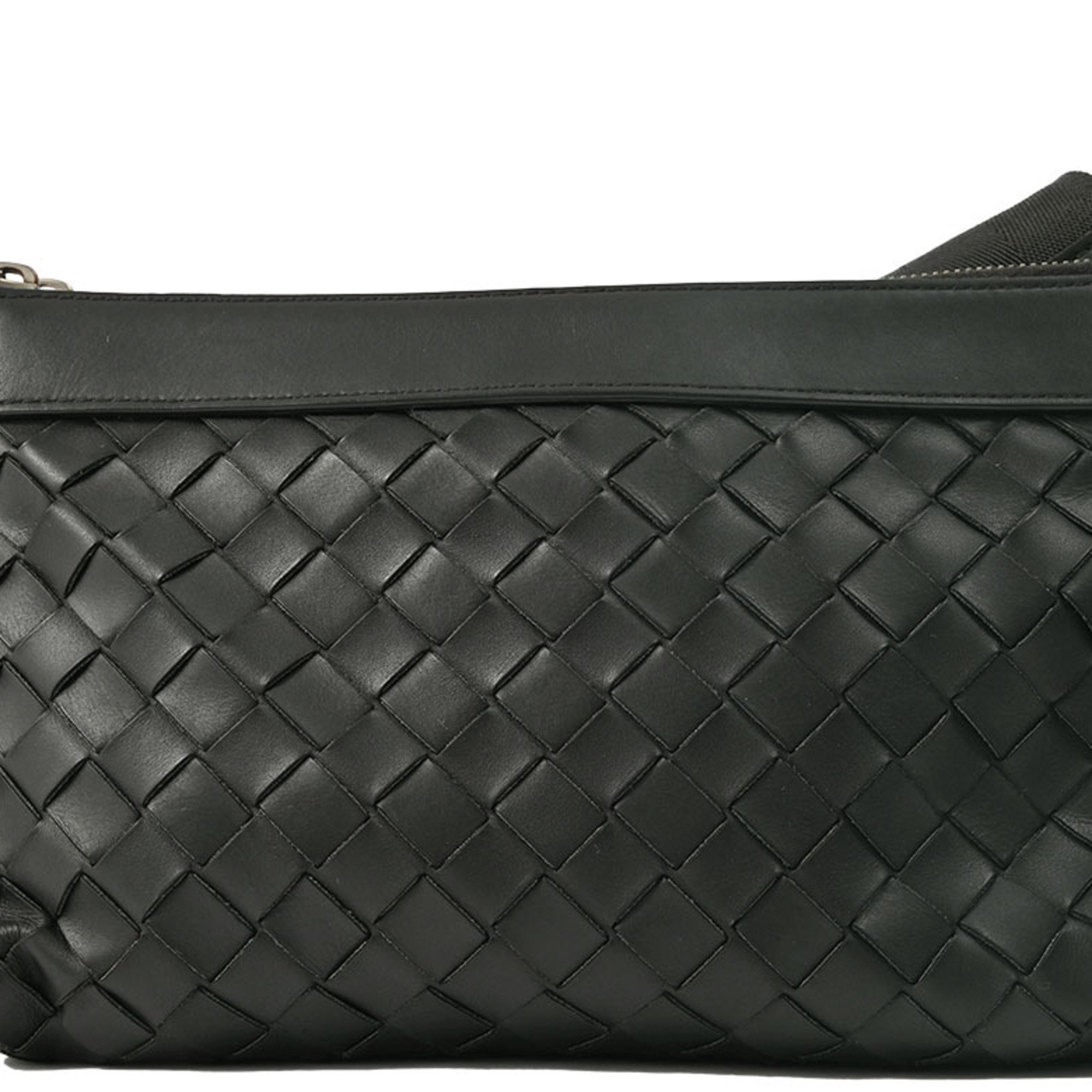 Bottega Veneta Intrecciato Duo Bag Shoulder Black 651938 Men's Clutch BOTTEGA VENETA