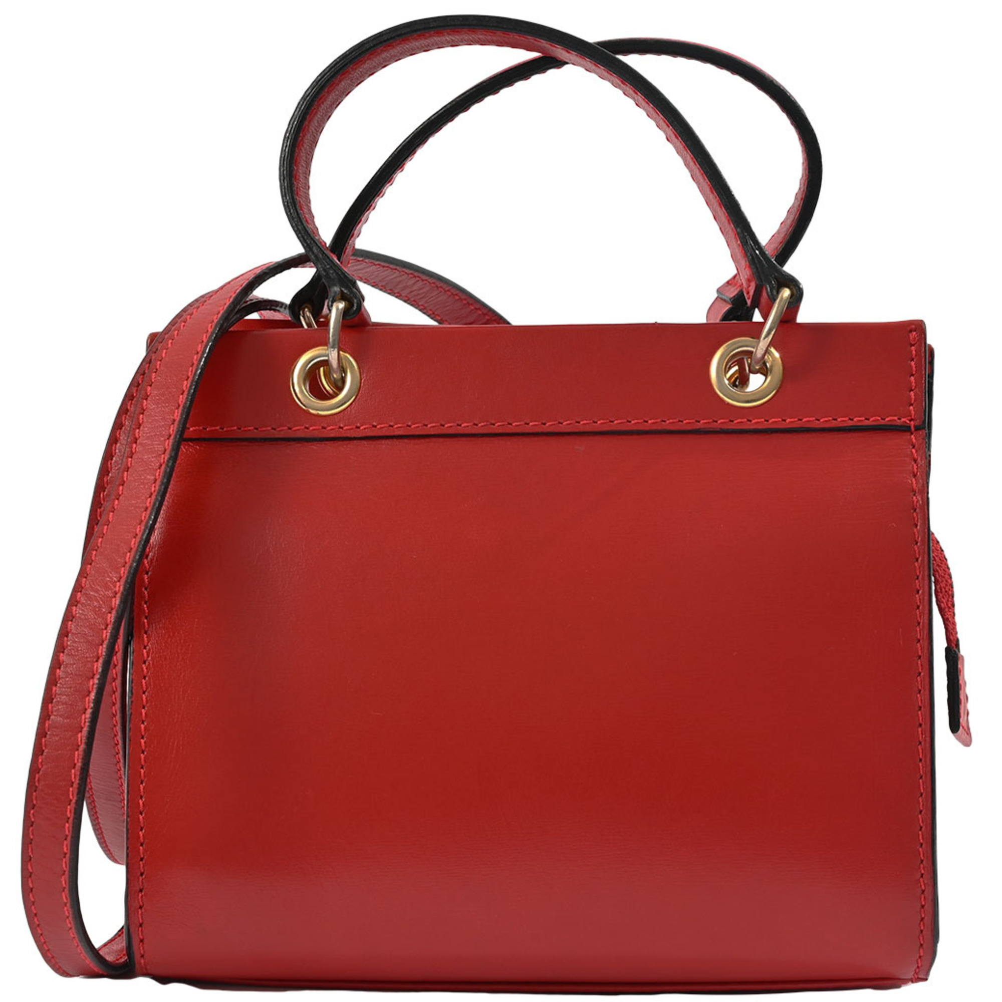 Celine Square Shoulder Bag Handbag Red Women's Leather Micro Size CELINE