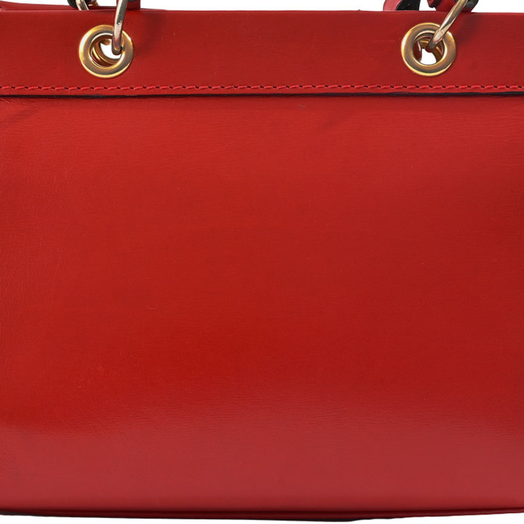 Celine Square Shoulder Bag Handbag Red Women's Leather Micro Size CELINE