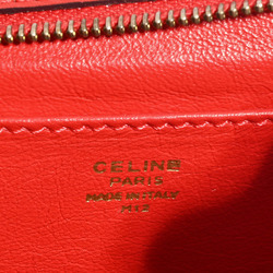 Celine Square Shoulder Bag Handbag Red Women's Leather Micro Size CELINE