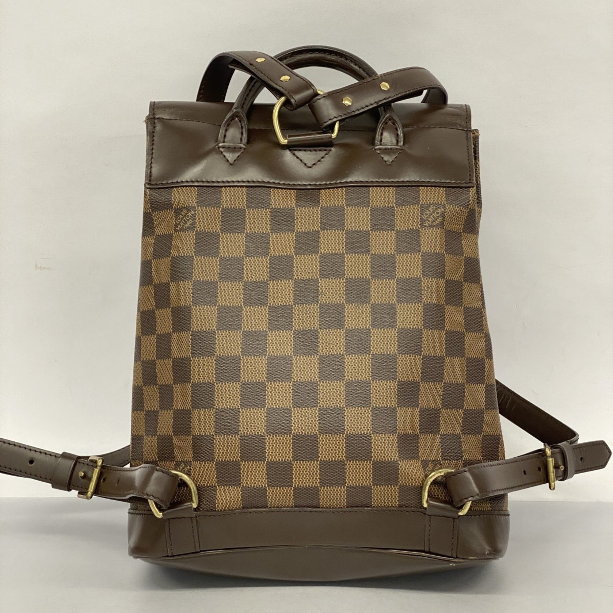 Louis Vuitton Backpack Daypack Damier Soho N51132 Ebene Women's